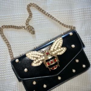 Bee purse fashion crossbody bags with pearls
